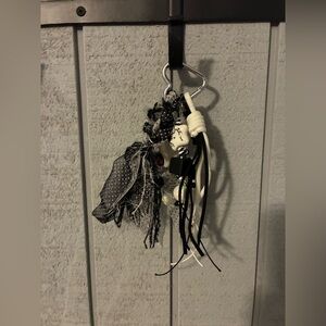 Black and White Keychain with Tassels bag charm